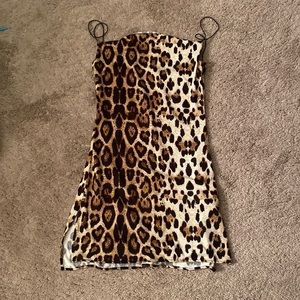 ZAFUL strappy cheetah print dress